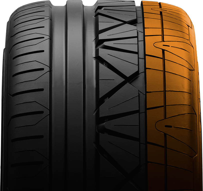 Outer shoulder of Nitto's luxury performance tire